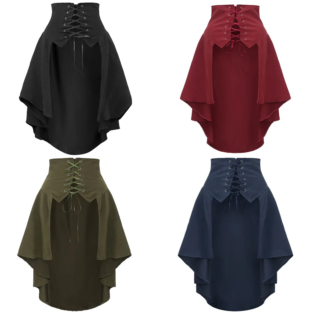 Women'S Fashion Kilt - Detachable Overskirt Women Punk Swallow Tail