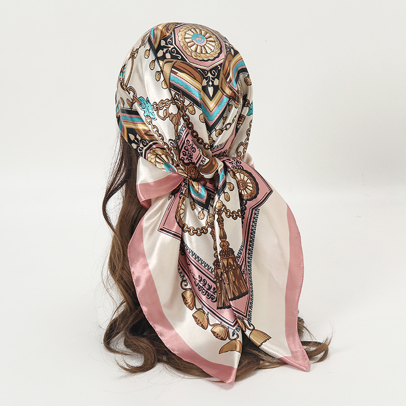 Satin Square Scarf Women Musli - Women'S Fashion Headbands 评论和价格