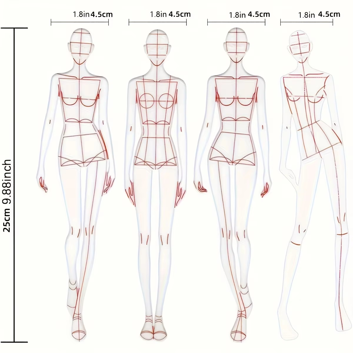 1 Set Women Fashion Drawing Ru - Women Fashion Figure Template 评论和价格