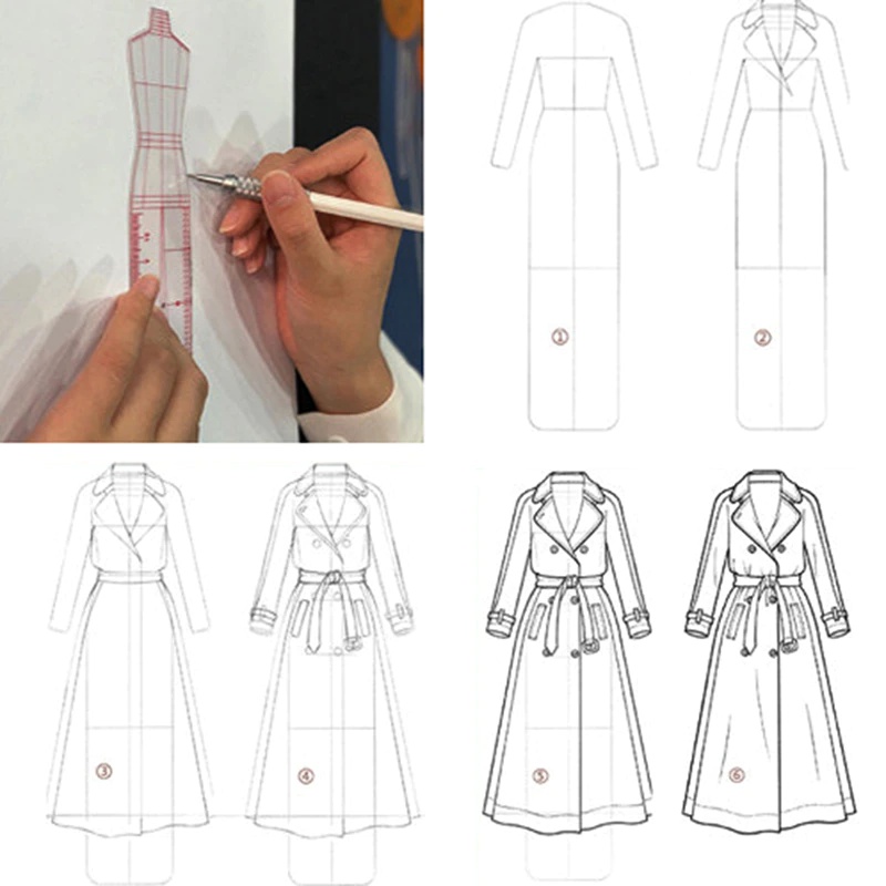1 Set Women Fashion Drawing Ru - Women Fashion Figure Template 评论和价格