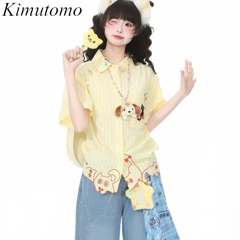 Kimutomo Shirts Women Embroide - Women'S Y2K Fashion Aesthetic 评论和价格