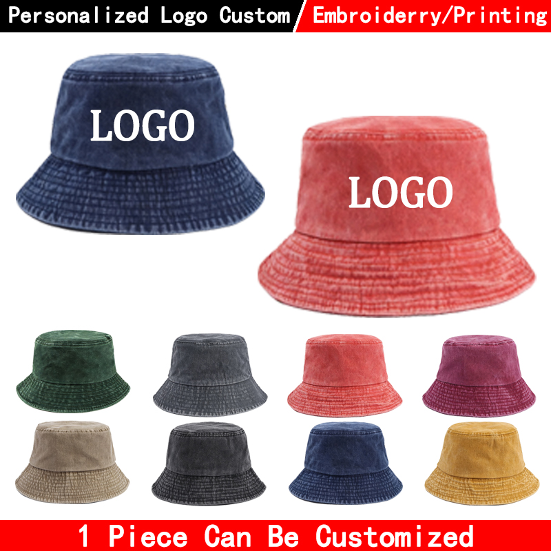 Custom logo Denim Bucket Hat F - Women'S Fashion Visor 评论和价格