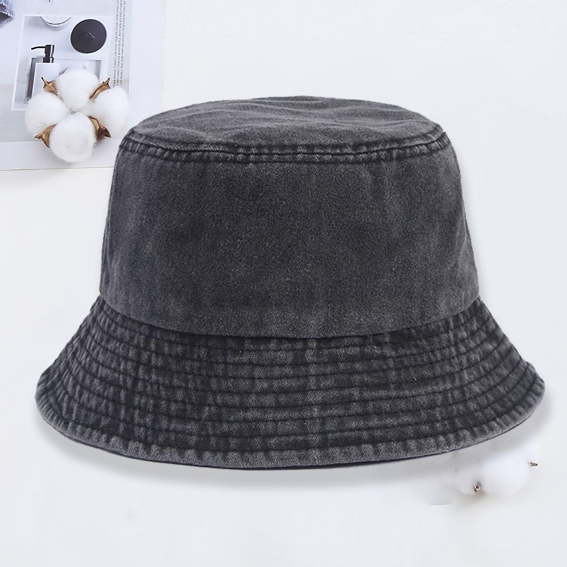 Custom logo Denim Bucket Hat F - Women'S Fashion Visor 评论和价格