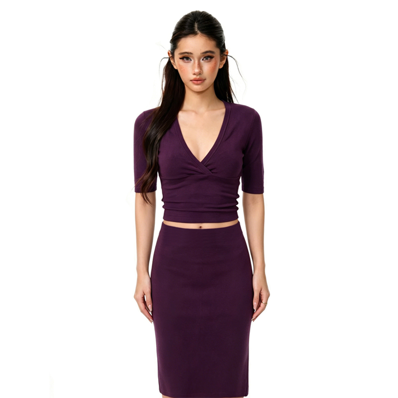 Women French V-Neck Half Sleev - Women'S Fashion Kilt 评论和价格