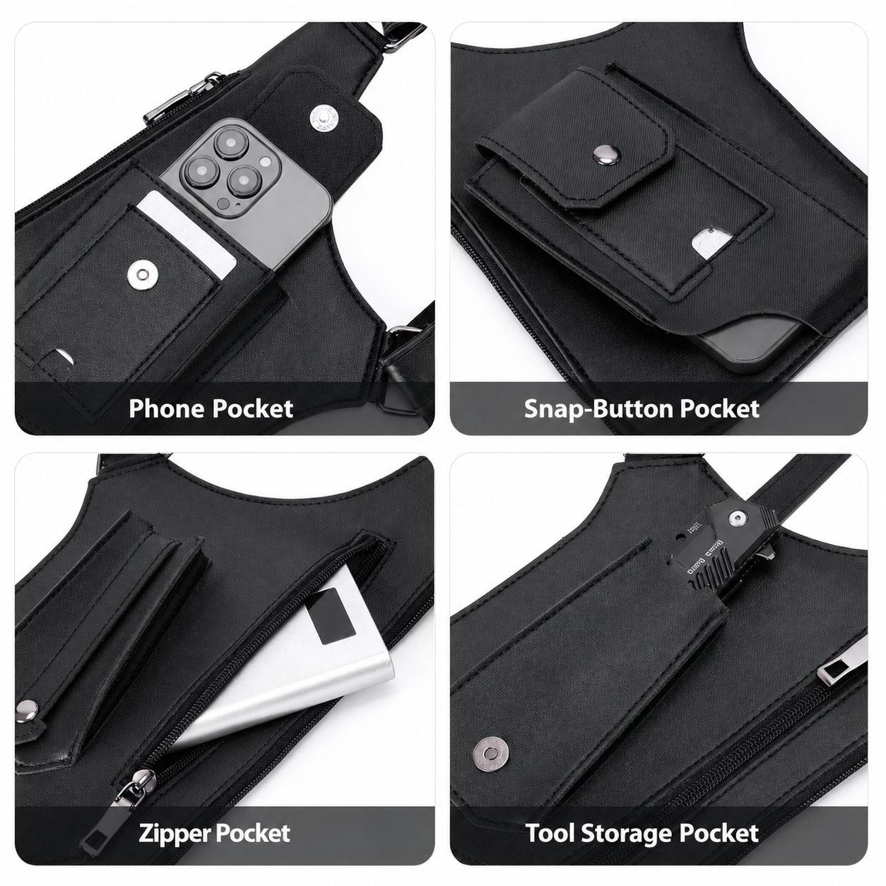 Leather Vest Bag Men Women Uti - Women'S Fashion Utility Vest 评论和价格