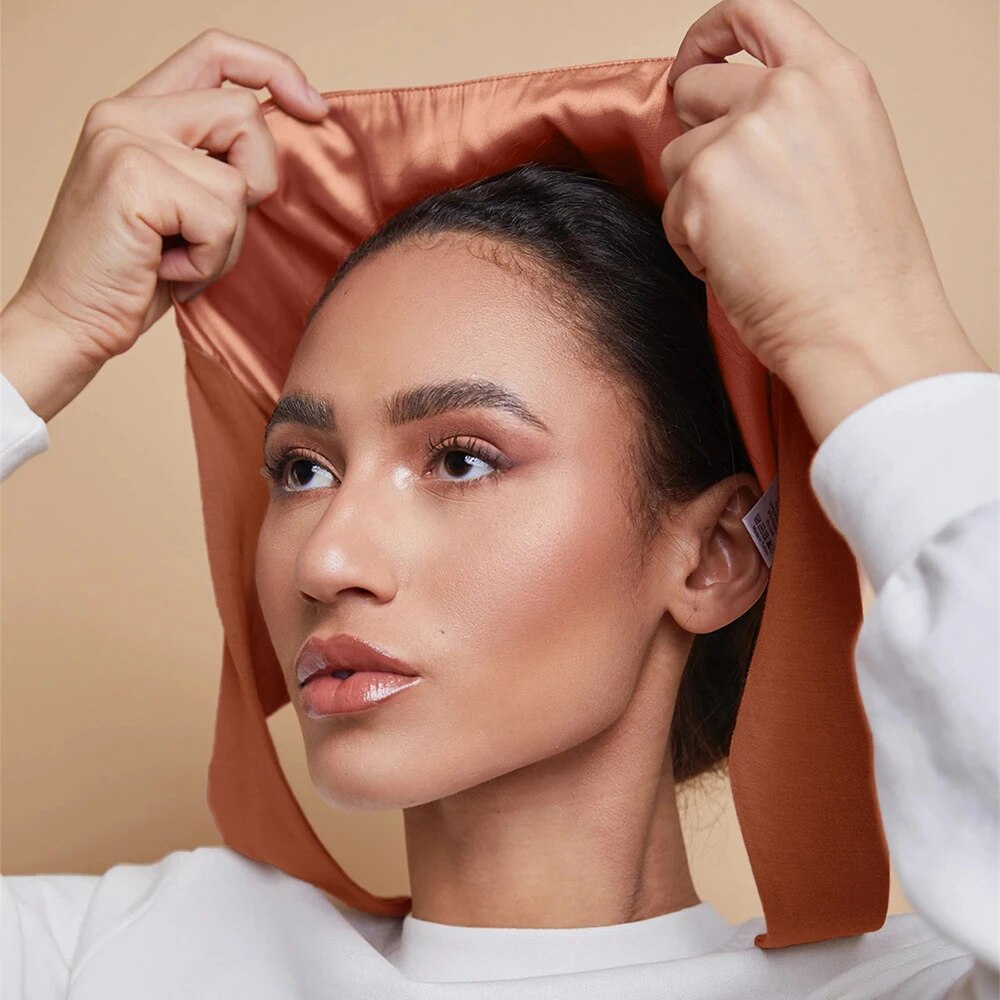 Modal Satin Hijab Cap Islam Un - Women'S Fashion Visor 评论和价格