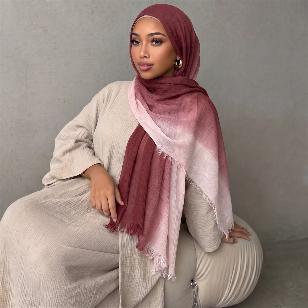 Gradient Two Tone Rayon Hijab  - Women'S Fashion Headbands 评论和价格