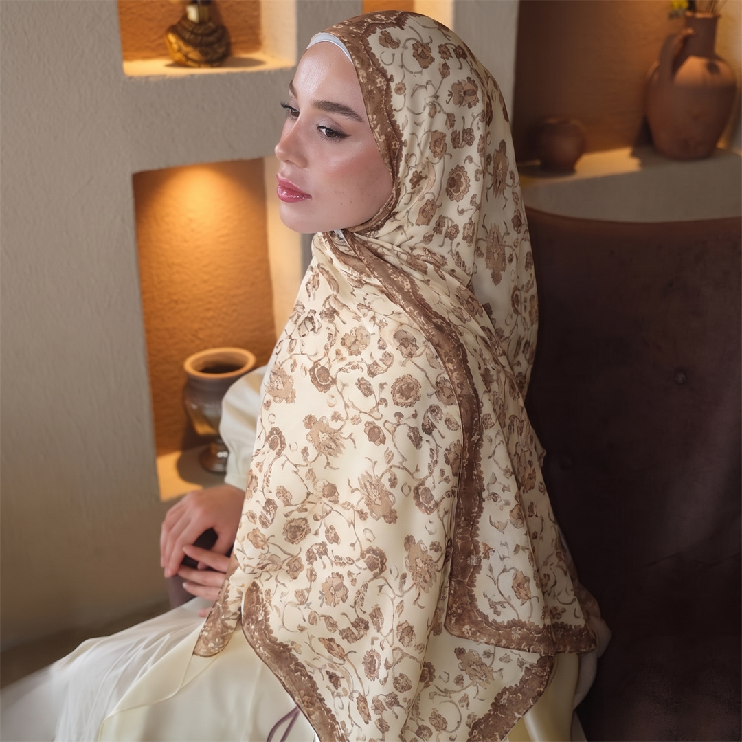 Vintage Floral Print Hijab Sof - Women'S Fashion Headbands 评论和价格